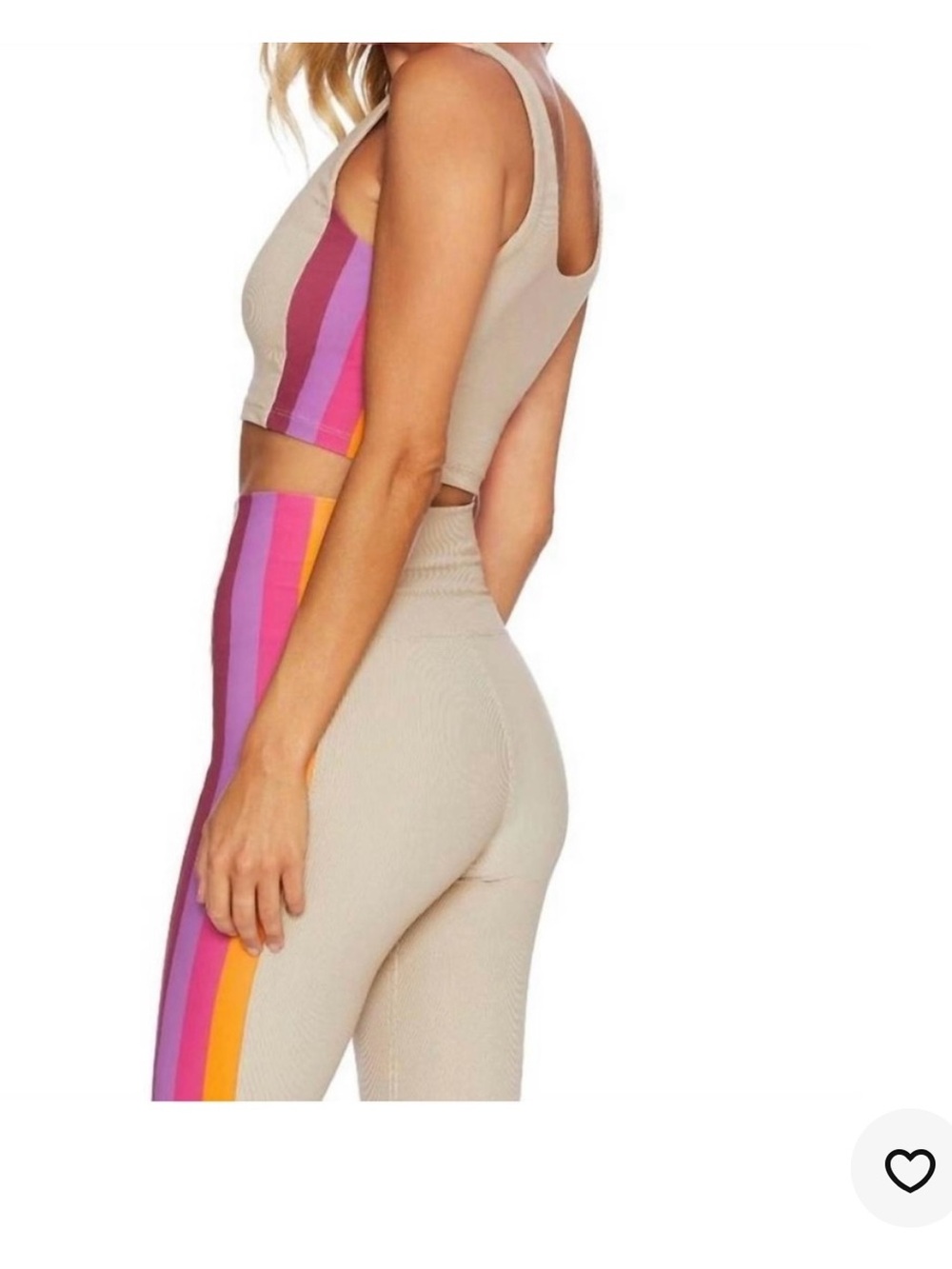 Beach Riot Tesse Top Taupe with Sunset Stripe